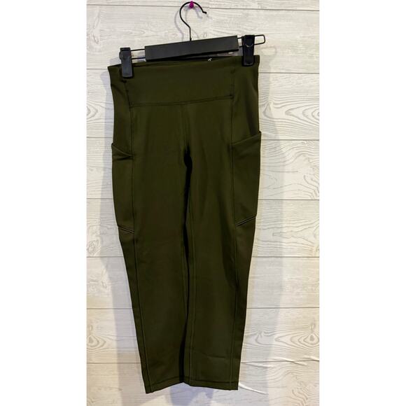 Lululemon D34 Speed Up Crop 21″ – Olive Green, Size 2 - Picture 4 of 7
